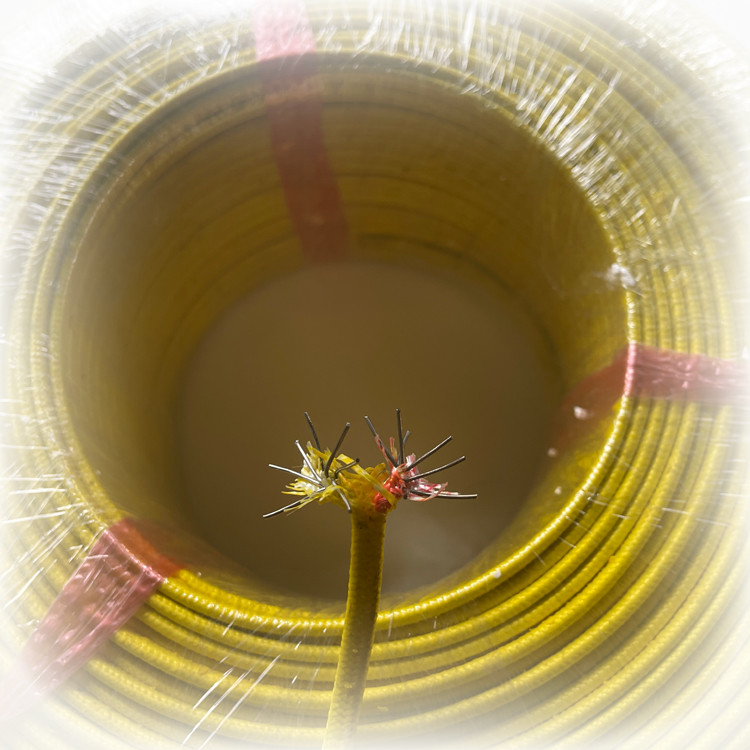 Diameter 0.65mmx7/2 Type K Fiberglass Insulated Extension Cable Red Yellow