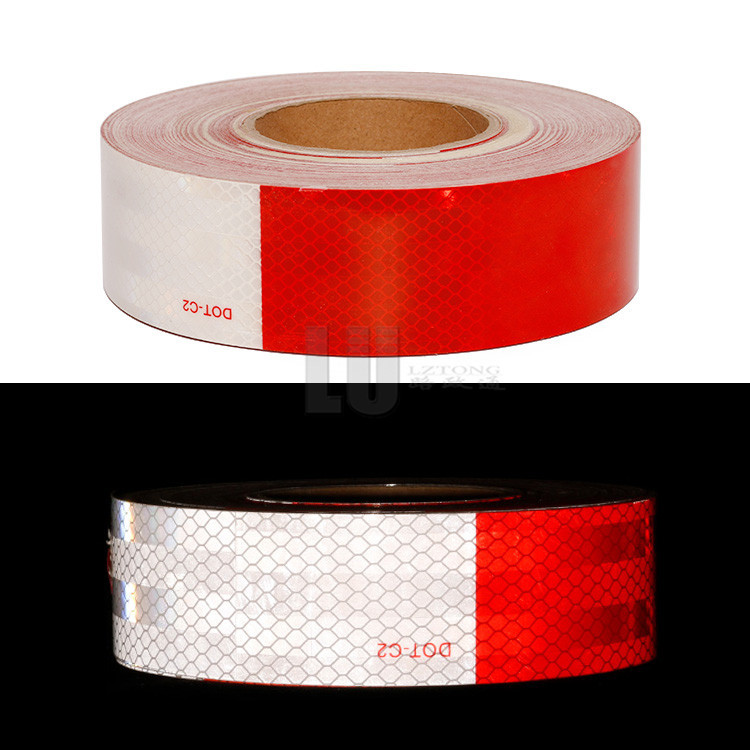 Adhesive Waterproof Retro Truck DOT C2 Red And White Reflective Tape For Traffic Safety