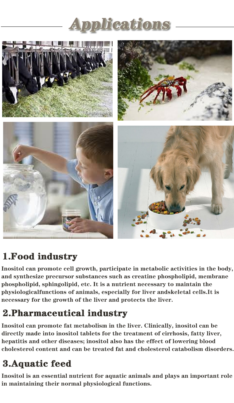 High Purity Inositol Vitamin B 98.1% as Animal Feed Additive with 0.3% Loss on Drying