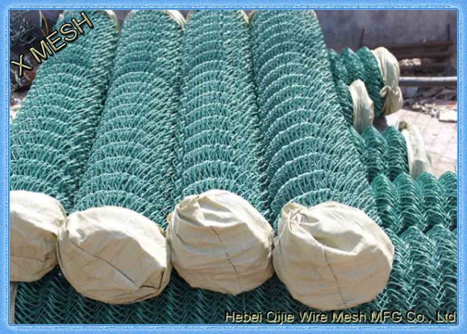 Professional Vinyl Coated Chain Link Fence With RAL 6005 Green Colour
