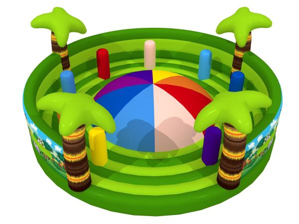 Round Shape Interesting Outdoor Inflatable Sports Games Forest Painting Mountain