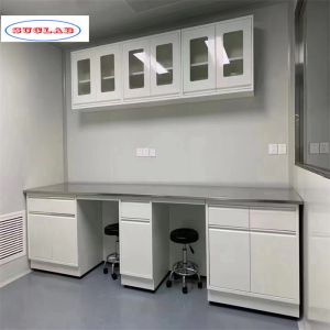  White Chemistry Lab Bench Laboratory Casework with Number of Rails as Drawing Manufactures