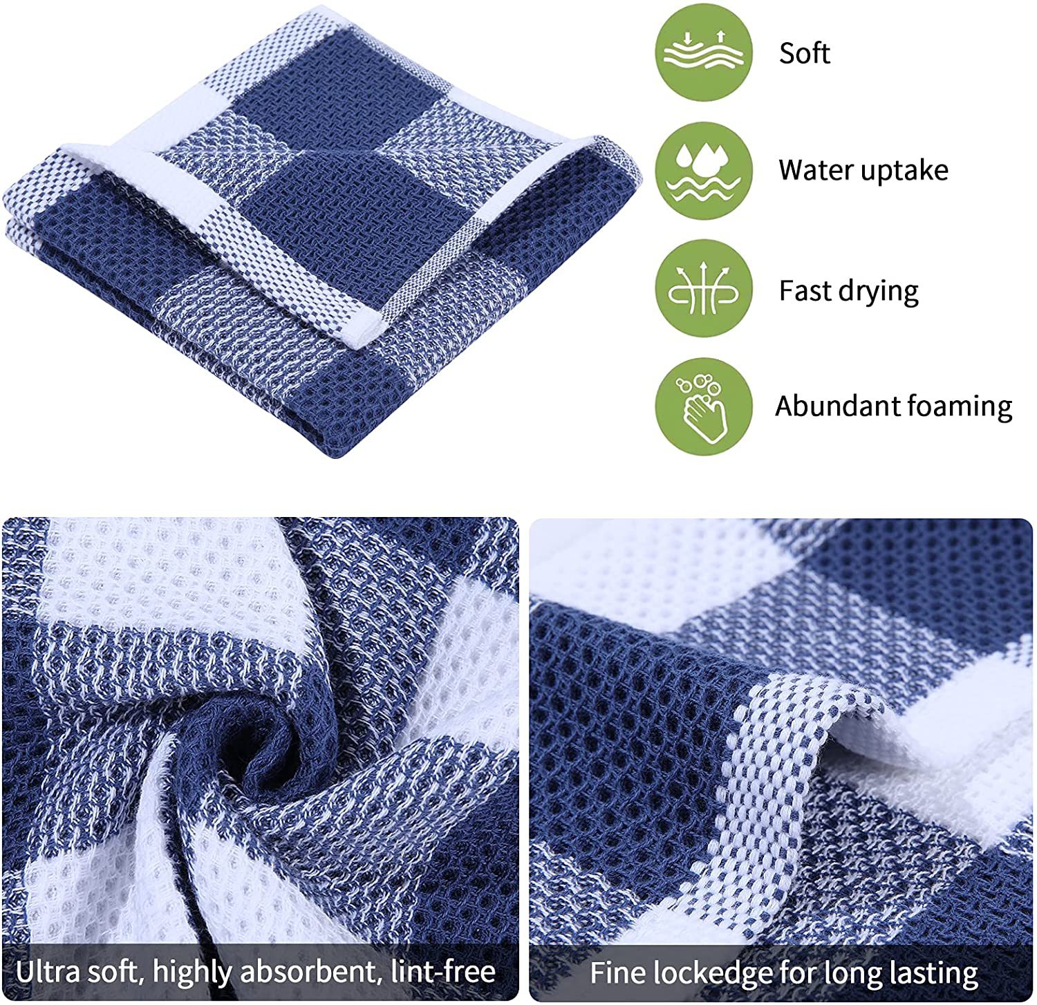 Thickened Square Waffle Towel Cotton Material for Absorbent Gift Manufacturers Spot
