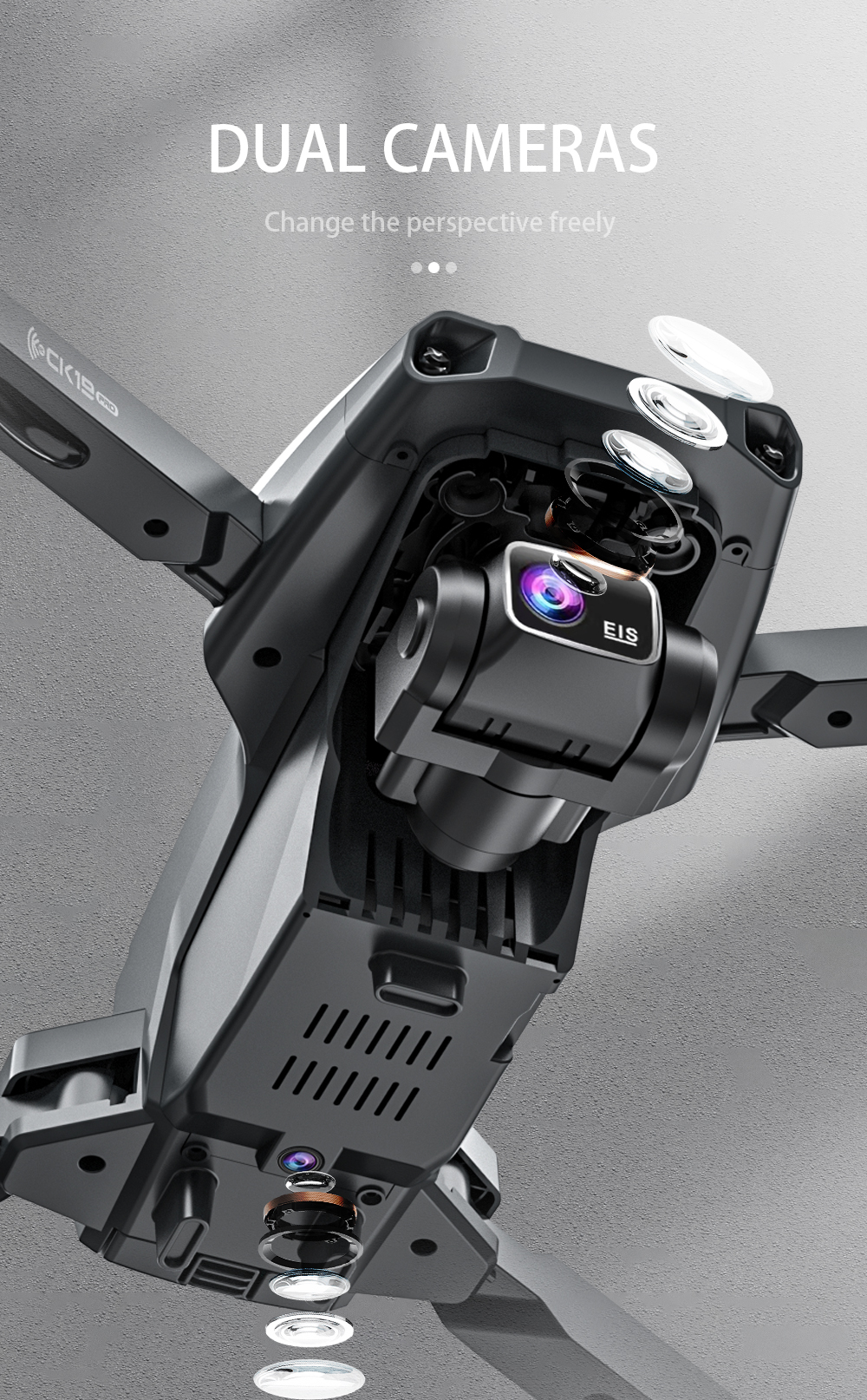 Ck19 Pro Camera Drone with 2550mAh Battery and 180min Charging Time Mini Size Sale On Drones Fpv Drone