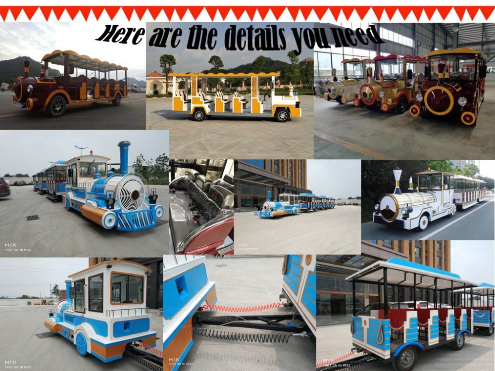 72 Seat Tourist Train Rides For Adults / Trackless Toy Train 380V FRP Protective Door