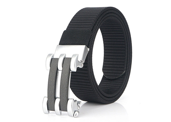 110cm Length Mens Elastic Stretch Belts with Brass Auto Buckle
