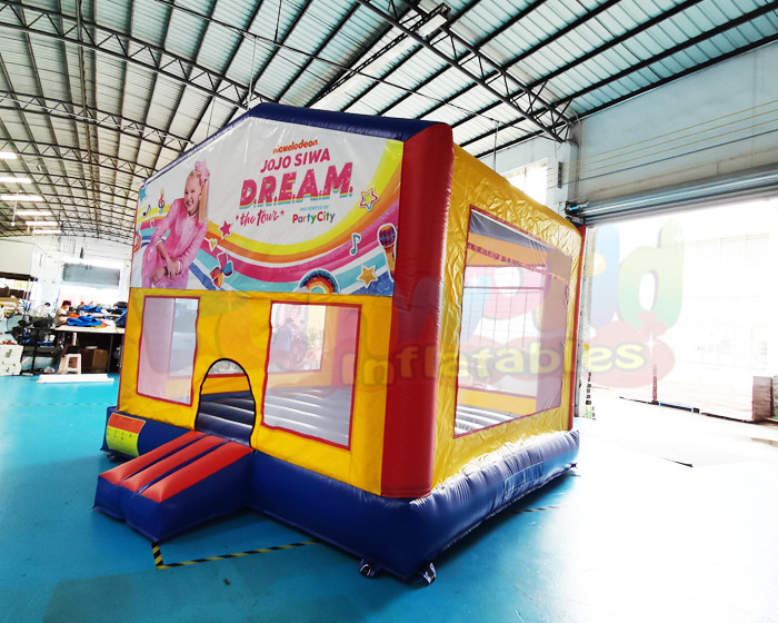 Commercial 0.55mm PVC Inflatable Bounce Houses Quadruple Stitching