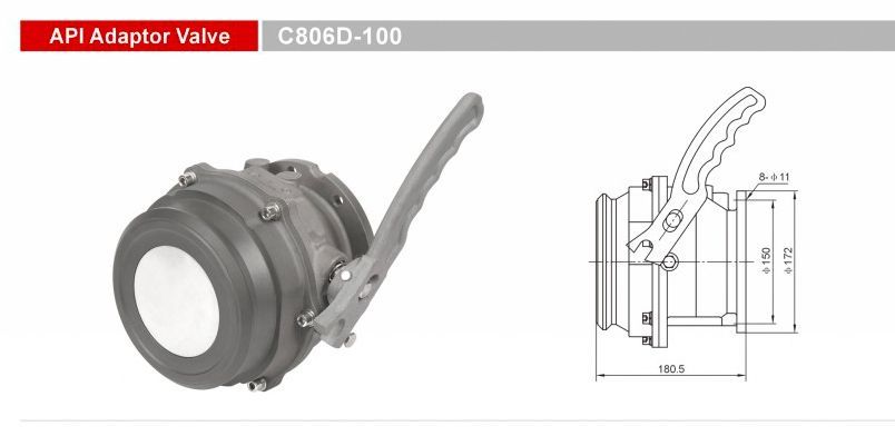Aluminum Alloy API Adaptor Valve for Tanks Getc806D-100