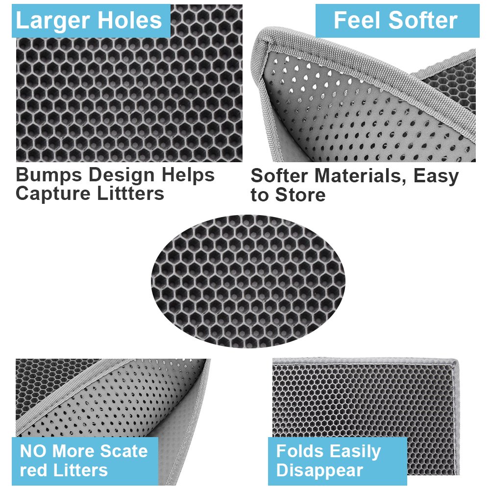 Foldable 60cm Waterproof Pet Mat PU Double Layer Cat Litter Mat