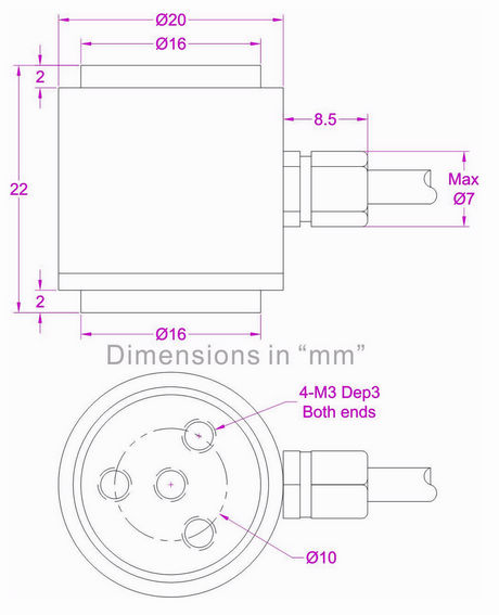 flange type tension compression load cell