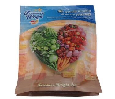 Customized printing aluminium foil k stand up plastic food bag with zipper for Vegetables Packing