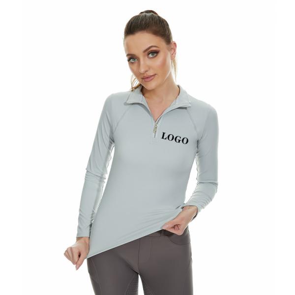 Half Zipper Quick Dry Equestrian Long Sleeve Shirt Horse Riding Show Base Layer