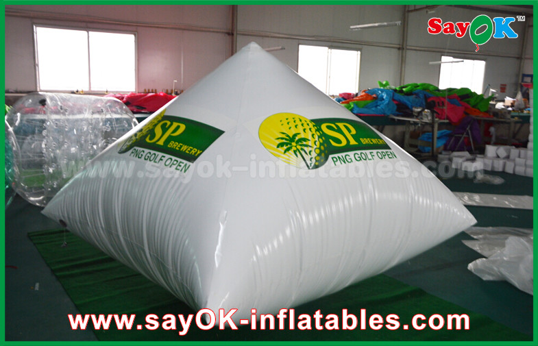 White 0.6mm PVC Inflatable Pyramid Logo Printing Advertising Inflatables