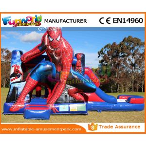  Black and white Inflatable Bouncer Slide / spiderman bouncy jumping castles Manufactures