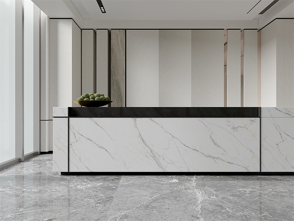 White Marble Slabs And 1420x2700mm Matt Glazed Porcelain Sintered Stone Slab For Backdrop
