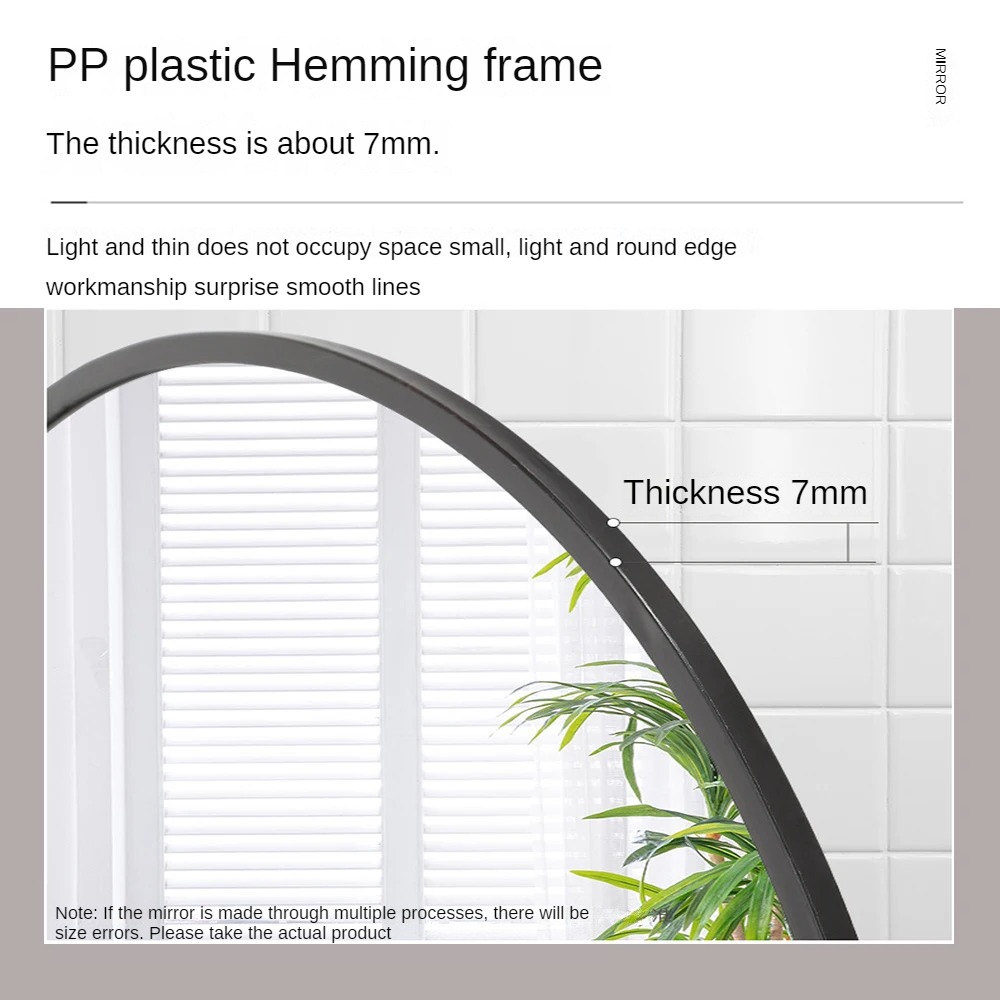 Wall Mirror for Bathroom Decorative Antique Round Belly Vintage Sticker Plastic Frame