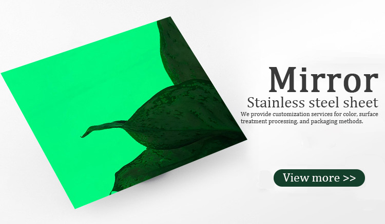316 Green Mirror Decorative Stainless Steel Sheet 8K Polishing 0.3mm Thickness