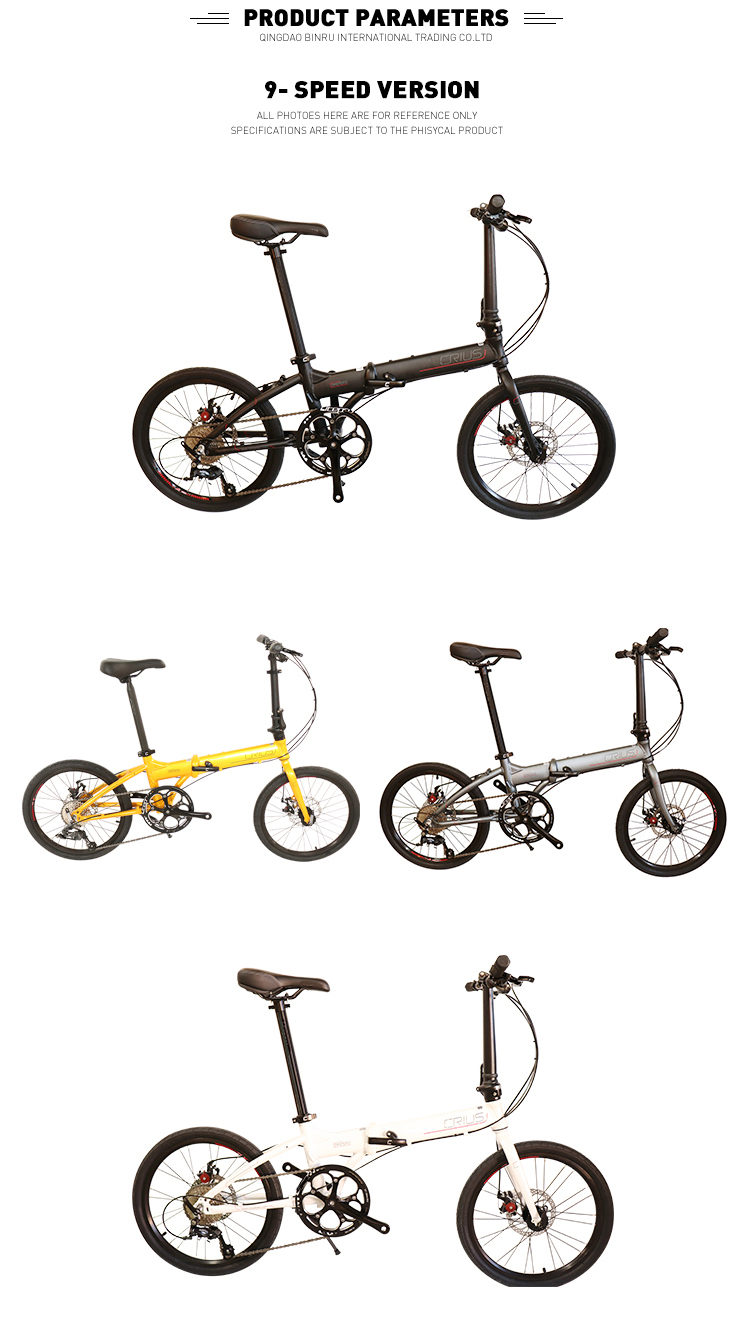 9.8kg Lightweight 9 Speed Aluminum Alloy Folding Road Bike For Professional Racing