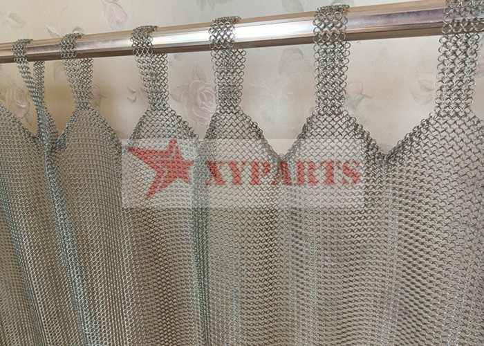 0.8x7mm Welded Type Ring Mesh Curtain For Interior Decoration