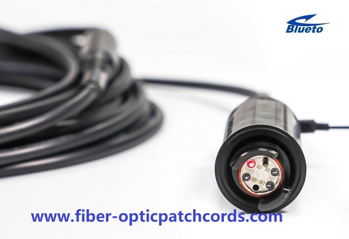 Fiber Optic Cable Expanded Beam Connector to LC 6Core Plug Socket Terminated harsh environment Armored field Fiber Optic Patch Cord