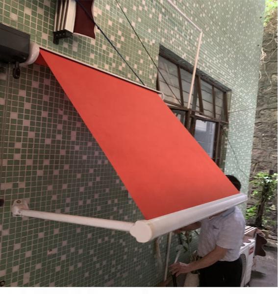 Aluminium Retractable Window Awnings Polyester Acrylic Drop Arm Awnings
