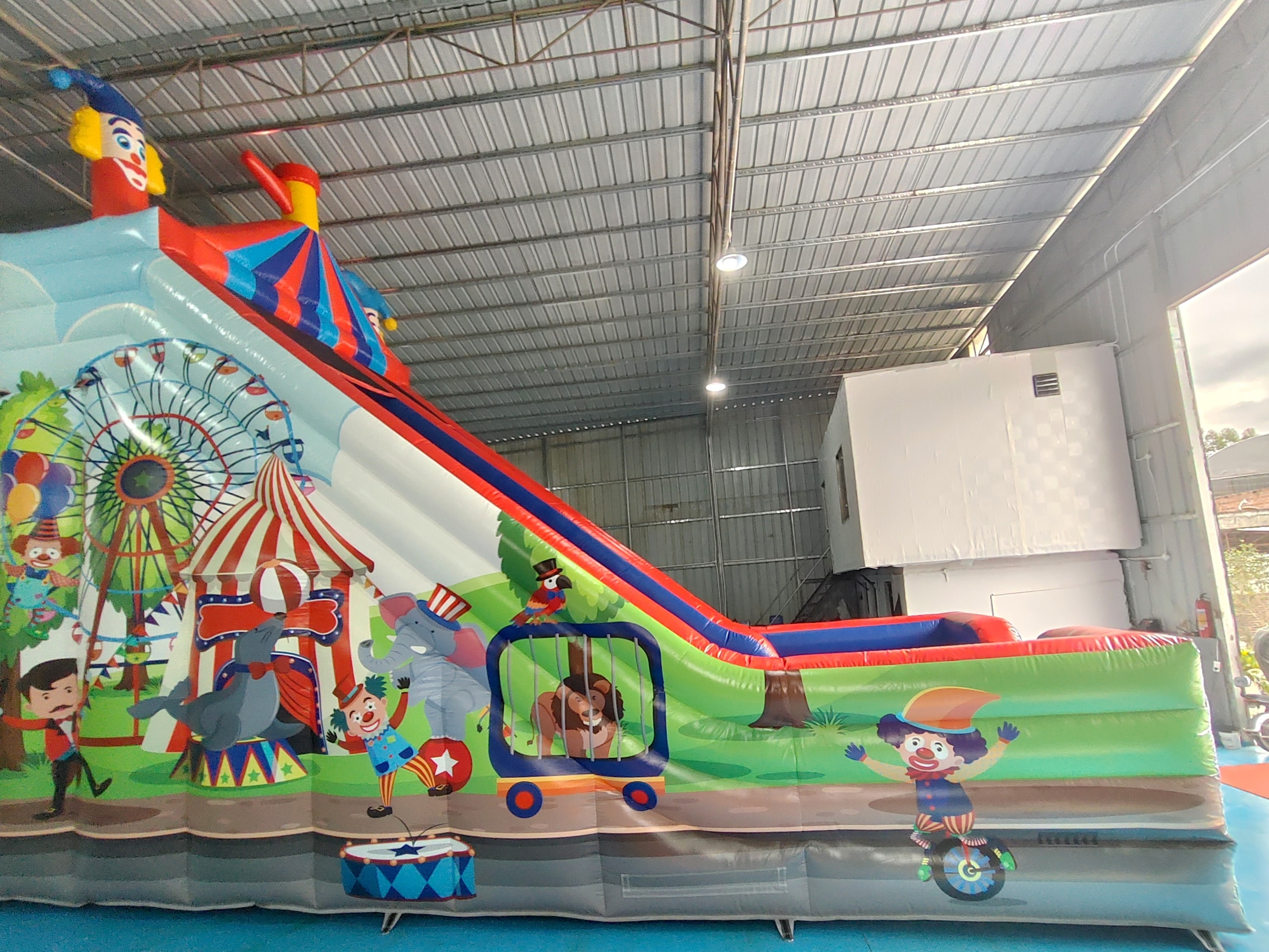 Commercial Digital Printing Inflatable Big Slides Clown Circus Printing Inflatable Slides Castle For Outdoor For Kids