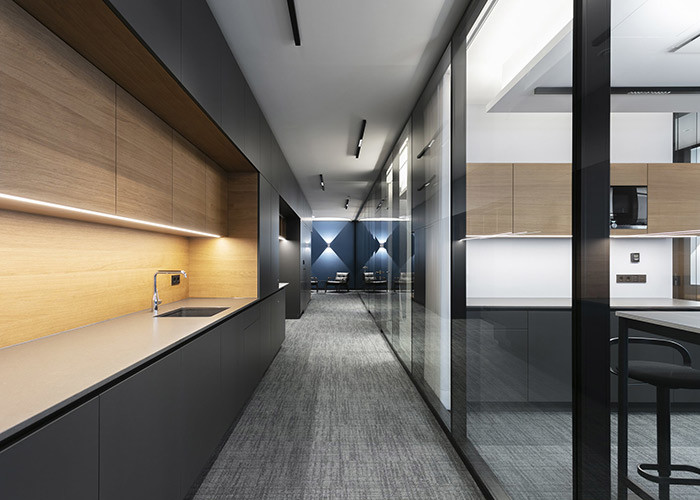 Modular partition wall for office tempered glass solid wall white color frame