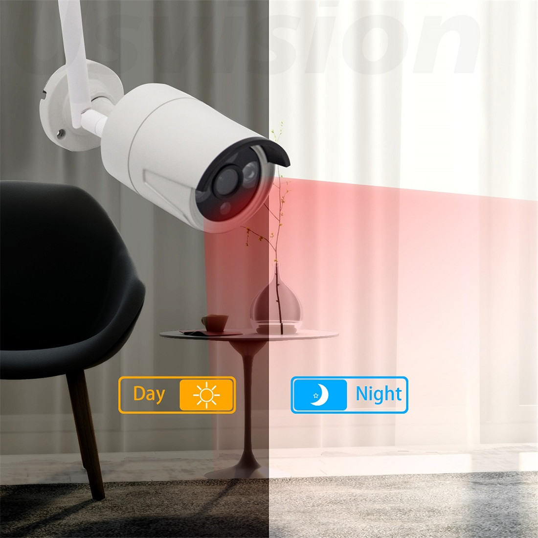 Unistone 8CH Outdoor Wireless WIFI 2MP CCTV Security Surveillance Camera NVR KIT(US-WC208K02)