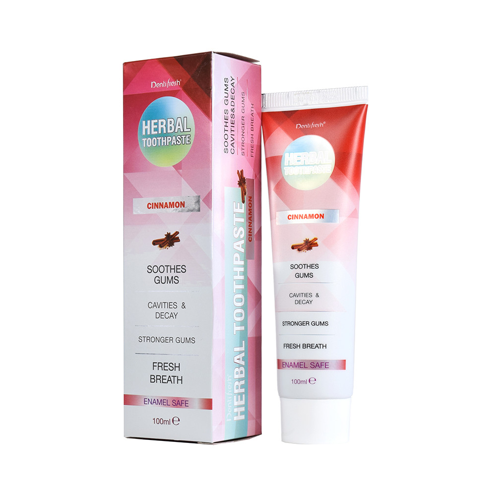 Dentifresh Herbal Cinnamon Toothpaste - 100ml Soothes Gums Prevents Cavities & Decay