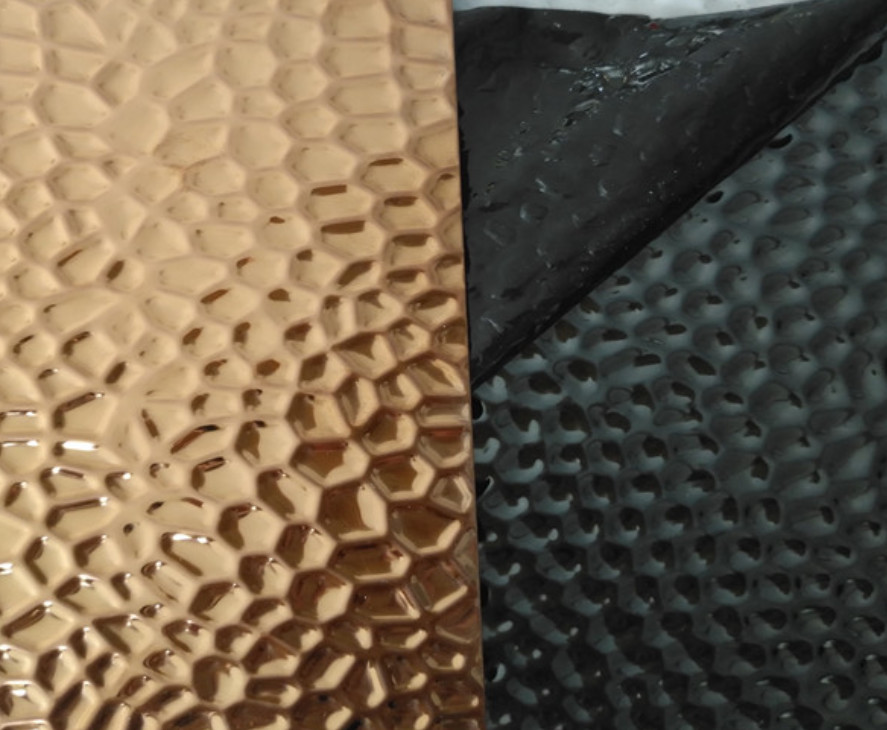 304 316 quality NO.8 mirror stainless steel sheet hammered embossed pattern for interior decoration