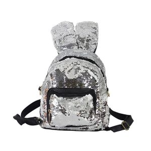 Stylish Shiny Sublimation Sequin Backpack With Rabbit Ear For Sublimation