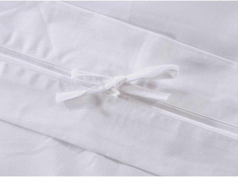 4 Pcs 60s 300tc 100% Cotton White Satin Bedding Set for Luxury 5 Star Resort Hotel