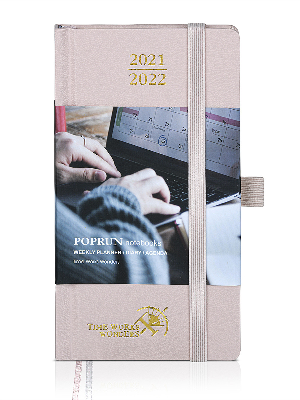 Light Pink Wirebound Hardcover Academic Planner With Hourly Schedule
