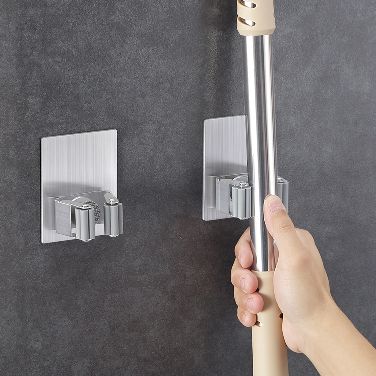 Bathroom accessories stainless steel Mop Handle Holder Household Mop Handle Holder Reusable Tool Gripper Mop Broom Holder