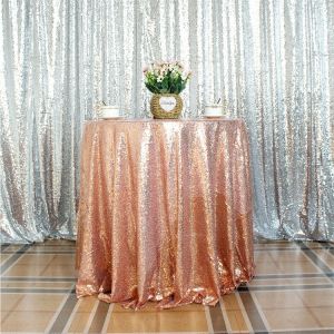 Customized Size Cheap Sequin Fabric Elegant Round Tablecloth