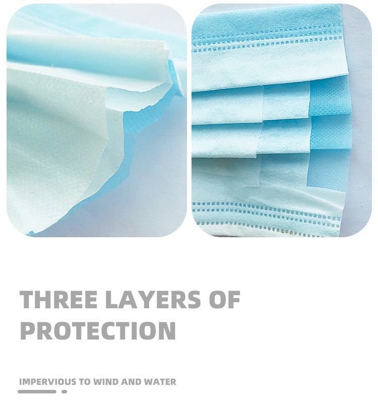Disposable Antibacterial Face Mask 3 Ply Non Woven Protective Face Mask Anti Virus