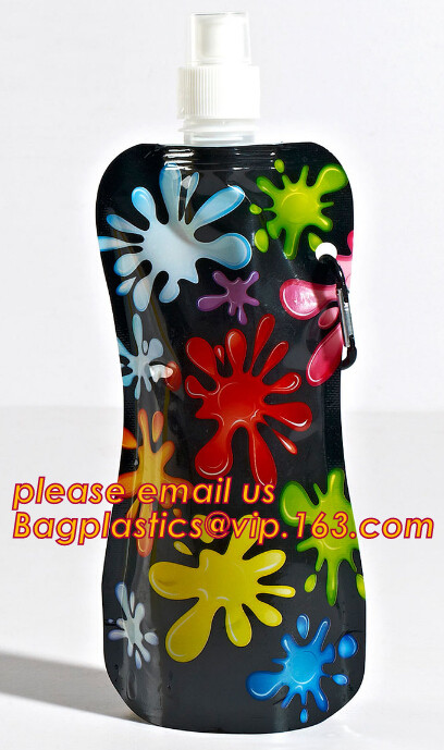 Customized Climbing Printed BPA Free Foldable T-shirt Shaped Bottle Collapsible Water Bottle Bag,250ml-600ml Foldable Co