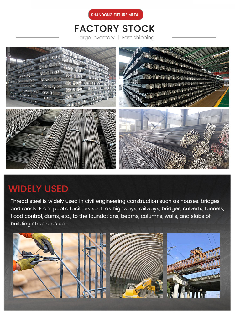 HRB400E HRB500 Carbon Steel Deformed Rebar 10mm for Building Reinforcement Service