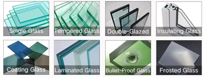 Modern Aluminum Sliding Glass Window Horizontal Double Glass Sliding Window