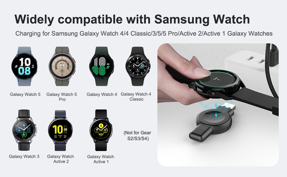 Dual Compatibility Charging Apple Watch And Samsung Charger 2.5W 1A Output 2.5 Hours Full Charge