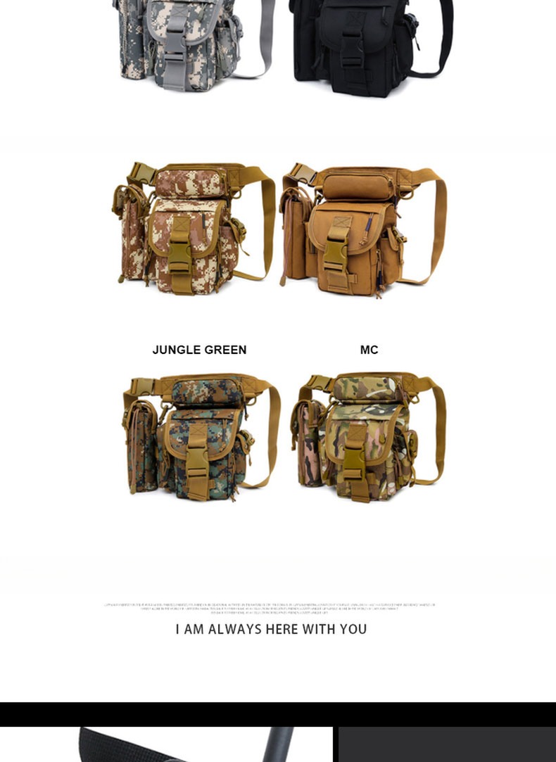 Camouflage Water Bottle Bag for Camping and Training 2-3 kg Capacity Multiple Pockets