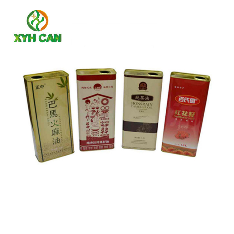 Tin Cans for Olive Oil Recyclable Metal Rectangular Tins With Lids Custom Outer Packing
