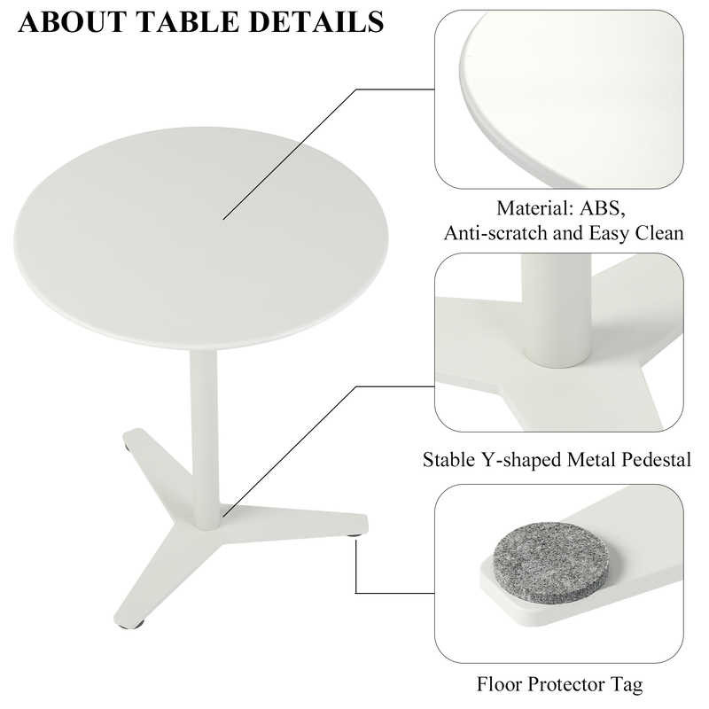 Dia19.68 Inch Livingroom Side Table 21.65H Small Space End Table