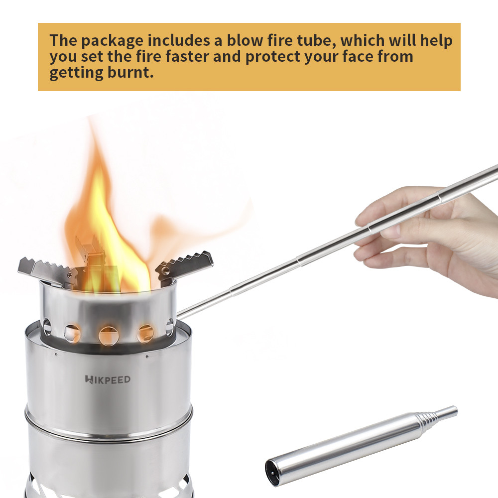 5.1"X7.7" SS Backpacking Stove Collapsible For Camp