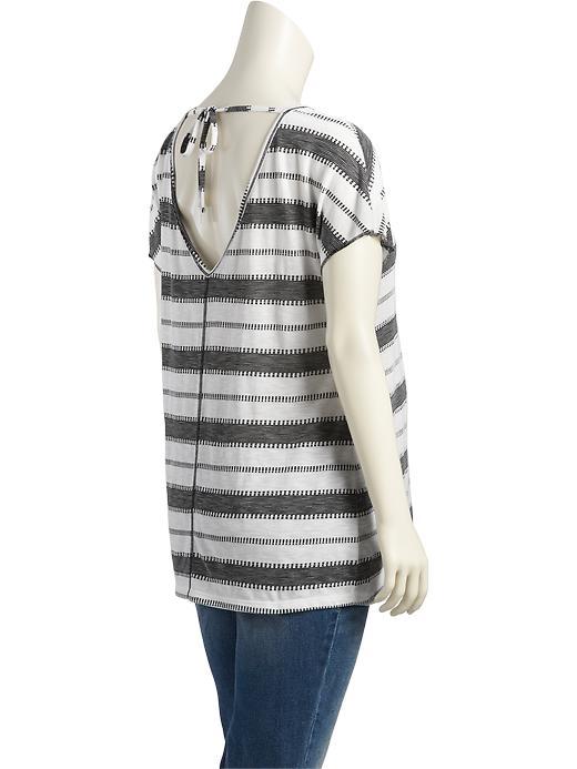 Domain Sleeve Jacquard Back Tie V Neck Maternity Top / Maternity Summer Wear