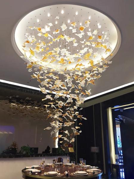 Large Chandeliers High Ceilings Fixture Restaurant Table Handmade Murano Glass