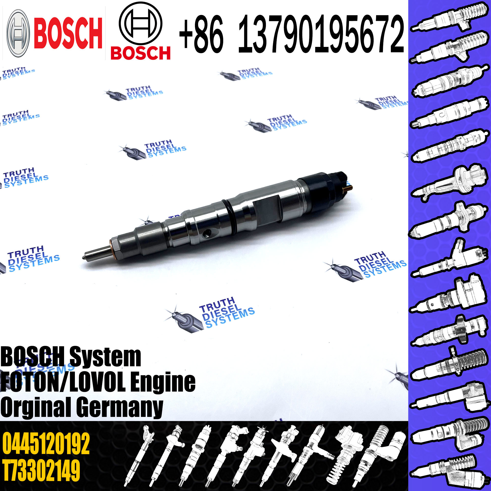 Common Rail Diesel Fuel Injector 0445120264 0 445 120 264 0445120192 with DLLA145P2154 F00RJ02035
