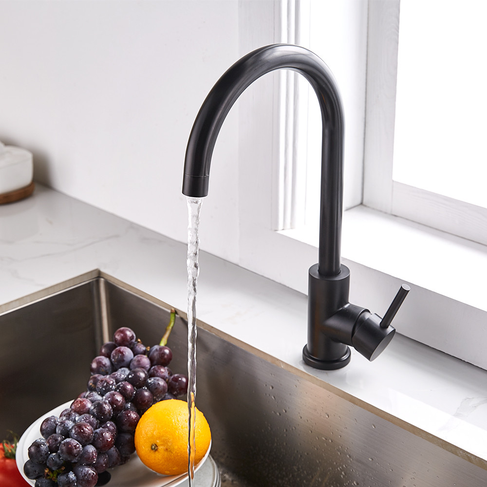 Tap Nano Black Swivel Spout Mat BlackKitchen Faucet Solid Steel 304/316 Material