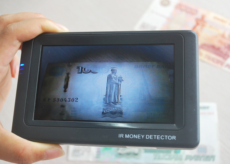 Mini Infrared Currency Detector Machine , Rechargeable Lithium Battery Money Detector V88