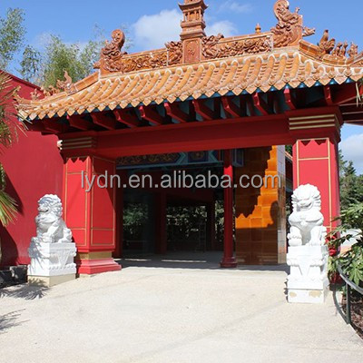 180*180 Chinese Temple Arch Gate Retro Style Faux Ceramic Clay Roof Tiles for Concrete Structure